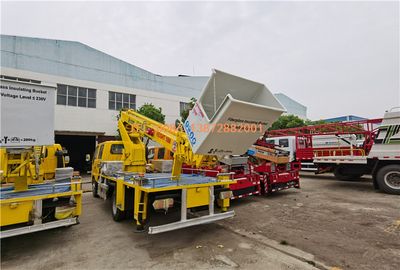Isuzu 100p 16m 18m 20m Telescopic Arm High Aerial Altitude Working Truck, Hydraulic Aerial Ladder Platform Cage, Isuzu High Working Vehicle image 3