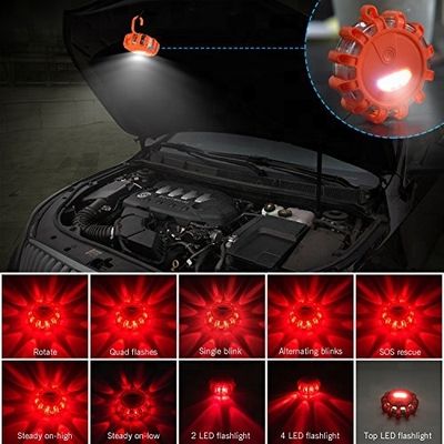 Magnetic Base Emergency Tool Road Safety Flashing LED Flash Lamp Flares Roadside Auto Car Traffic Warning Light, LED Light, Warning Light image 6