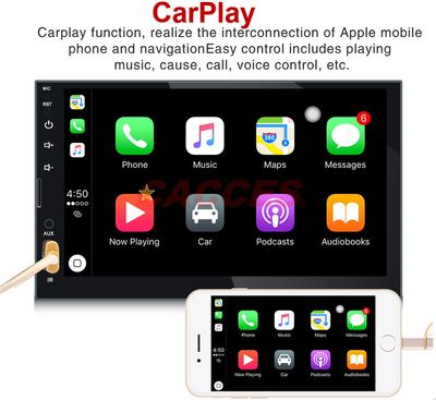 Double-DIN Adaptive 7 inch Car Stereo-Wireless CarPlay&Android Auto,Bluetooth,HD LRV(Live Rearview),Mirror Link,SXM Input,Quick Charge GPS Navigation Car Player, Car Player, Car Video Player image 4