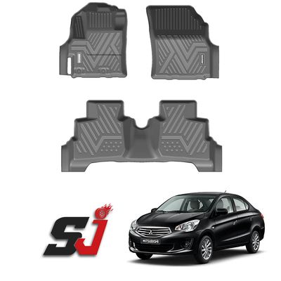 Auto Parts Interior Accessories Full Set 3D 5D TPV Carpet Matting Car Floor Foot Mats for Mitsubishi Attrage, Deep Dish, Matting image 3