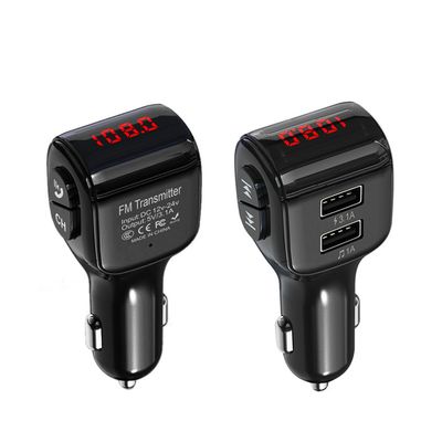 A01 Mini Double USB Car Charger Bluetooth Car MP3 HiFi Player Fast Charger FM Transmitter Kit, Car Kit, Handsfree Car Kit image 3