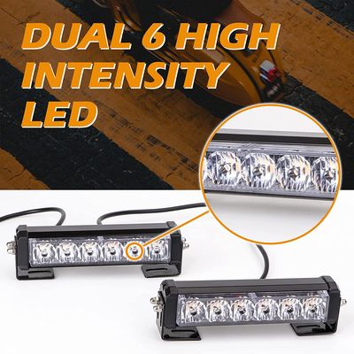 12 LED 24W Front Grille LED Strobe Flash Warning Light Bar Daytime Running Lamp 12-24V Blue and White Color for Car and Truck, Waterproof IP67, LED Warning Light image 2