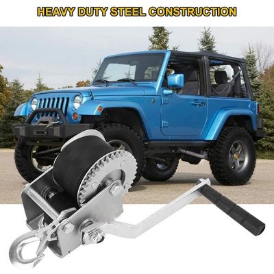 1600lbs/720kgs Hand Crank Winch Carbon Steel Trailer Gear Heavy Duty Hand Winch with 26' Nylon Strap and Hook (48170002-6), Winch, Car Winch image 6