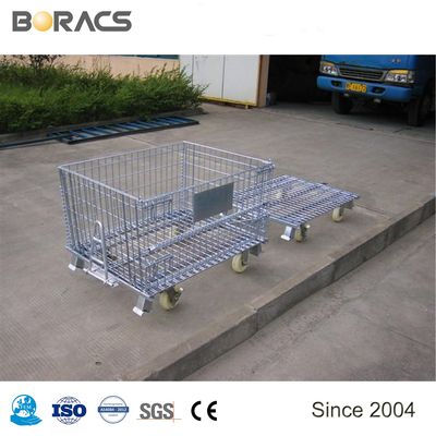 Stackable Folded Steel Heavy Duty Wire Mesh Pallet Container, Wire Mesh Container, Wire Mesh Cage image 4