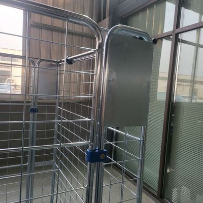 Custom Galvanized Steel Metal Warehouse Foldable Portable Logistics Roll Container Storage Roll Cage Cart Trolley, Roll Pallet Trolley, Cargo Storage Cage Trolley image 2