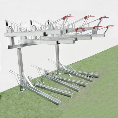 12 Bikes Holder Parking 2 Tier Bike Storage Parking Bike Stand Rack, 2 Tier Spraying-Coated Bike Stand Rack, 12 Bikes Parking Stand Rackk image 4