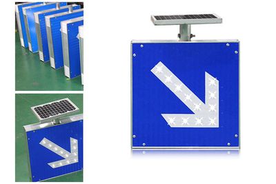 Solar Power Traffic Road Safety Warning Sign Customized Sun Energy Aluminum Alloy Square LED Flashing Arrow Directional Signs with High Reflective Film, Solar Traffic Sign, LED Traffic Sign image 4