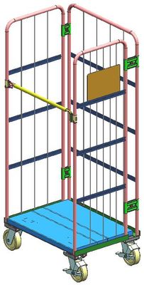 Warehouse Wire Mesh Rolling Security Cage Supermarket Wire Mesh Pallet Roll Cage, Wire Rolling Storage Cage, Supermarket Roll Cages image 3