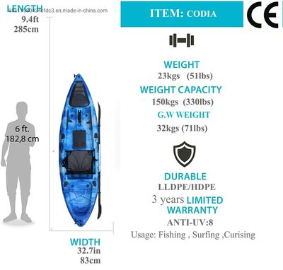 Imported LLDPE Material Fishing Kayak Sit on Top Canoe Wholesale, Fishing Pedal Kayak, Kayak for Sale image 4
