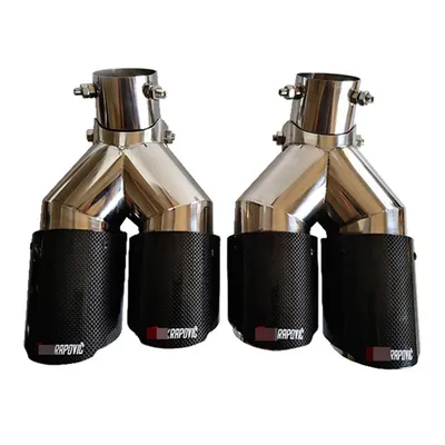 Car Dual Exhaust Tip Pipe Carbon Fiber Adjustable Angle Left/Right, Exhaust Pipes, Exhaust Tip
