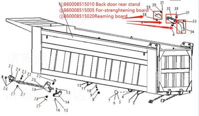 Tonly Truck Parts 860008515010 Back Door Rear Stand 860008515005 for-Strenghtening Board 860008515020 Reaming Board, Back Door Rear Stand, for-Strenghtening Board image 3