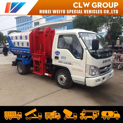 China Foton 5000liters 5cbm Side Loading Hanging Barrel Garbage Truck, Side Loading Garbage Truck, Side Loading image 2