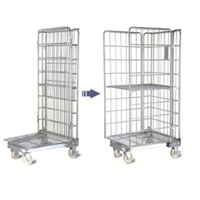 Warehouse Logistic Trolley Steel Roll Cage Container, 4 Wheels Disassembly Roll Container B Style, Disassembly Roll Container, Roll Cage Container image 5