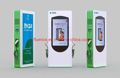 E-Fluence 65 Inch Car Charging Pile Outdoor Advertising Machine Touch Screen LCD LED Digital Signage Ground Stand Computer, Outdoor IP65, High Brightness image 4