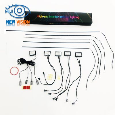 Car Accessories Ambient LED Light Car Interior RGB Remote Application Acrylic Control Fiber Auto Foot Center Console Door Decorative Lights, Ambient Light, LED Strip Light image 2