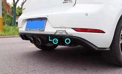 Rear Diffuser Lip & Middle Exhaust Pipe for Golf 7 Gti Rline 2017-2020, Rear Bumper Lip Diffuser, Carbon Fiber Rear Lip Diffuser image 4