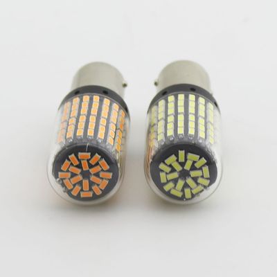 7440-144SMD-3014 12-24V Amber Color 7440 Canbus LED No Error Turning Light, 7440 W21W W21/5W, S25 1156 Ba15s image 4