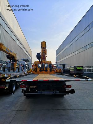 Dongfeng 6 Wheels Road Rescue Crane Tow Flatbed Truck, Tow Truck, Wrecker Towing Truck image 3