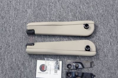 beige commander armrest for defender 90/110, Hook frame for defender, Pearl chrome alloy material image 5