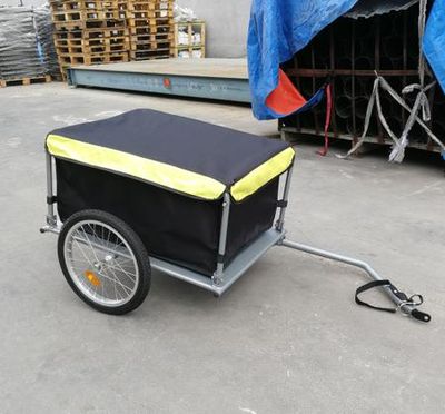 Foldable Frame Bicycle Cargo Wagon Trailer with Oxford Fabric Removable Cover, Dump Cart, Trailer image 4