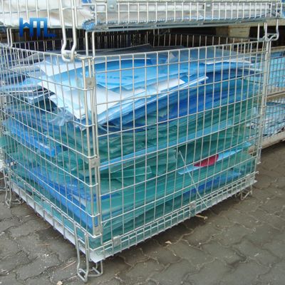 Recycling Mobile Folding Stackable Steel Storage Mesh Cage, Cage, Mesh Cage image 4