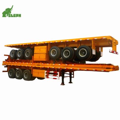 Tri-Axles 40FT Container Cargo Transporter Flatbed Semi Trailer, Flatbed Trailer, Cargo Trailer image 3