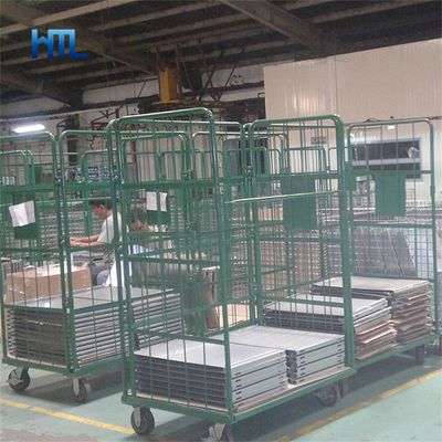 Supermarket Warehouse Logistic Cargo Transport Folded Wire Mesh Roll Container, Folded Roll Container, Roll Container Manufacturer image 5