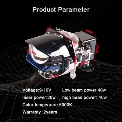 Sanvi Car 12V 37W 6000K Lk8 Plug and Play 3 Inch Bi LED Laser Projector Glass Lens Headlight Headdlamp Auto Truck Motorcycle Factory Supplier, Car LED Headlight, Car Laser Headlights image 2