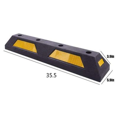 Rubber Heavy Duty Packing Block Parking Curb Wheel Stoppers Target with High Reflective Yellow Safety Stripes, Wheel Stoppers, Parking Curb image 6