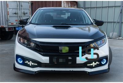 for Honda Civic 2016-2018 OEM DRL Fog Driving Lamps Front Bumper Auto Brake Reverse Turn Signal Daytime Running Light, Body Kit, for Tuning image 2