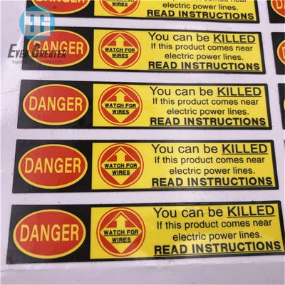 Custom Self Adhesive Label Notice Sticker Caution Custom Reflective Warning Stickers, Warning Sticker, PVC Warning Sticker image 3