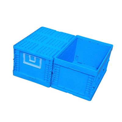 Logistics Use Industrial Foldable Plastic Storage Tote, Attached Lid Crate, Storage Container image 4