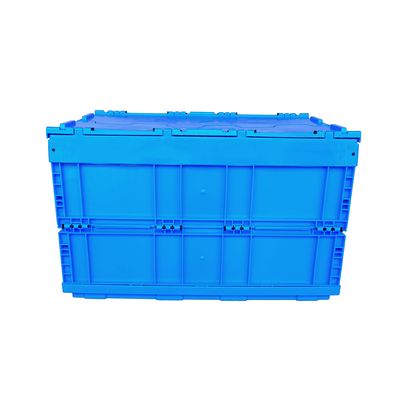 Logistics Use Industrial Foldable Plastic Storage Tote, Attached Lid Crate, Storage Container image 6