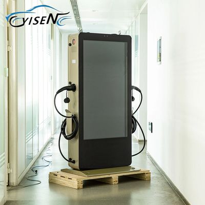 Yisen Auto Commercial AC Charger with Big Advertising Screen 2*43kw, Ocpp 1.6j, Type-2 Charging Station, DC Charger, Charger image 5