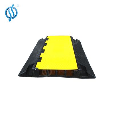 4 Channel Durable Protective Wire Cord Ramp Driveway Rubber Traffic Speed Bumps Cable Protector, Flexible Cable Protectors, Floor Wire Cord Ramp Protector image 3