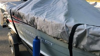 Customized Universal Fit Waterproof Polyester Boat Cover for Trailerable Boat Size 14' - 16' up to 96'', Boat Cover image 3