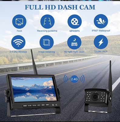 7'' Wireless Rear View System with IP68 Night Vision Backup Camera, Digital Camera and Monitor, Wireless Backup Camera image 2