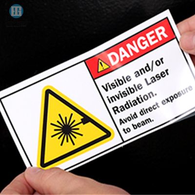 Custom Self Adhesive Label Notice Sticker Caution Custom Reflective Warning Stickers, Warning Sticker, PVC Warning Sticker image 2