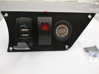 Waterproof Red Rocker Switch USB Charger Sockt and Voltmeter DC 12V for Car Boat RV Yatch, Rocker Switch Panel, Car Switch Papel image 3