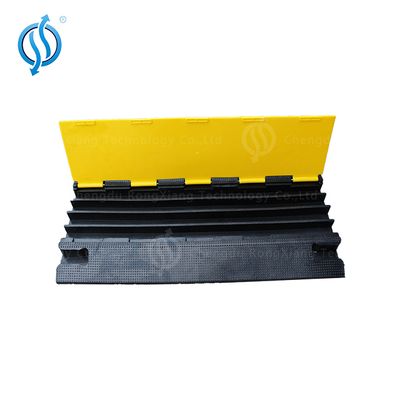 4 Channel Durable Protective Wire Cord Ramp Driveway Rubber Traffic Speed Bumps Cable Protector, Flexible Cable Protectors, Floor Wire Cord Ramp Protector image 2
