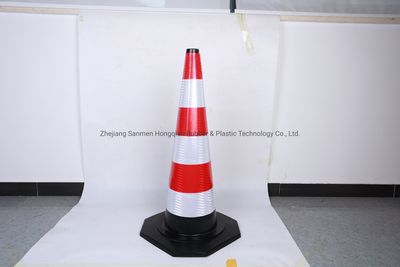 Red and Black Refelctive Rubber Traffic Cone, Cone, Traffic Cone image 2