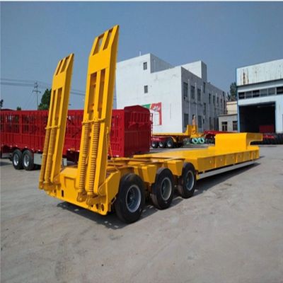 13m 18 Meter 40t 60t 80 Ton Heavy Duty Lowboy Low Bed Semi Trailer Low-Frame Trailer for Excavator Transport, Trailer, Truck Trailer image 2