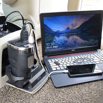 200W Car Power Inverter DC 12V to 110V AC Cup Holder Car Inverter with Dual USB Ports and Digital Display, Power Inverter, DC to AC Inverter image 2