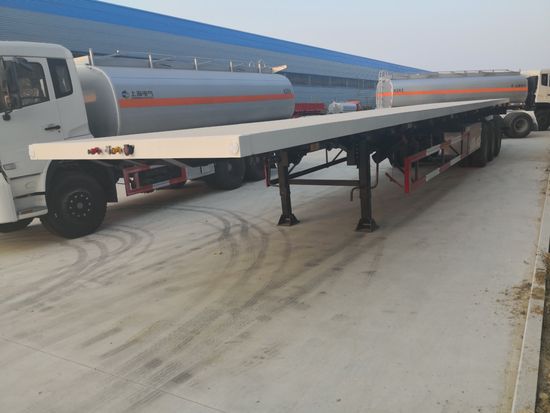 20t+50t Tandem Type Flatbed Semi Truck Trailers for Container Transport for Sale image 4