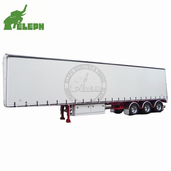 PVC Material Eleph Curtain Side Semi Trailer for Bulk Cargo Transportation image 4