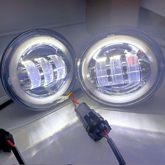 Car DRL Front Bumper 4.5 Inch LED Headlight Fog Lamp Auto Daytime Running Light with DRL image 2