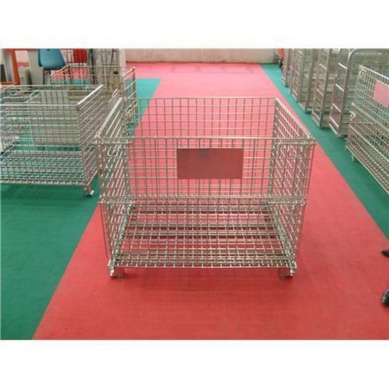Convenient Steel Q235 Footed Foldable Racking Wire Mesh Container image 2