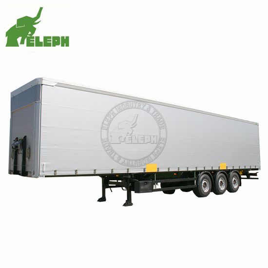 PVC Material Eleph Curtain Side Semi Trailer for Bulk Cargo Transportation image 5