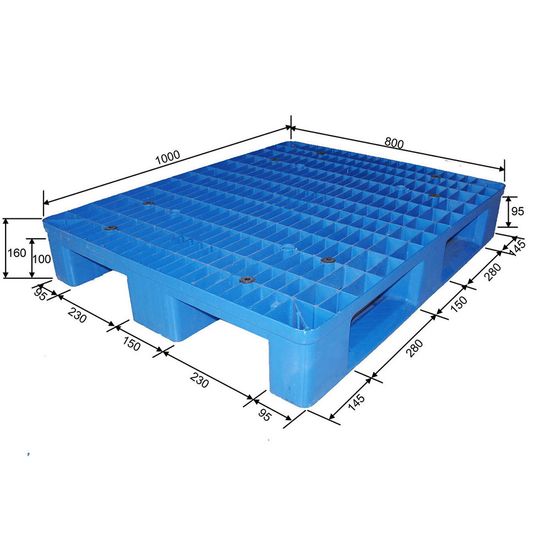 1000*800*160mm Durable Cheap Price Single-Side Use Gird Plastic Pallet for Warehouse image 6