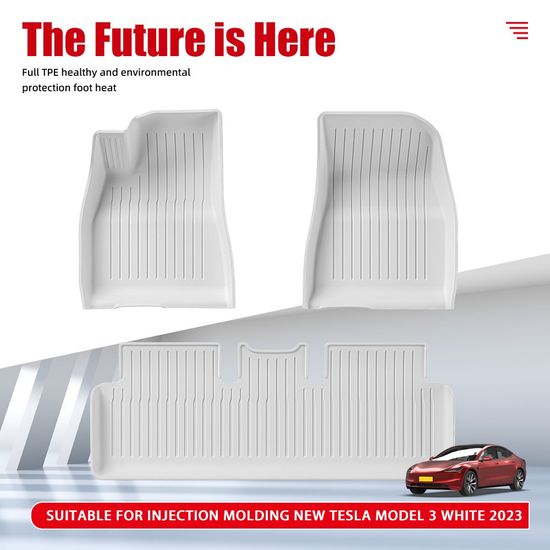 Car Floor Mat for Injection Molding New Tesla Model 3 White 2023-2024 image 2